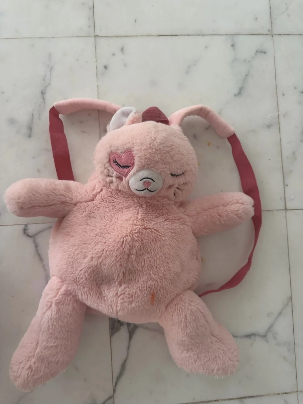 Plush Pink Bunny Kids Backpack - Soft Animal Shoulder Bag